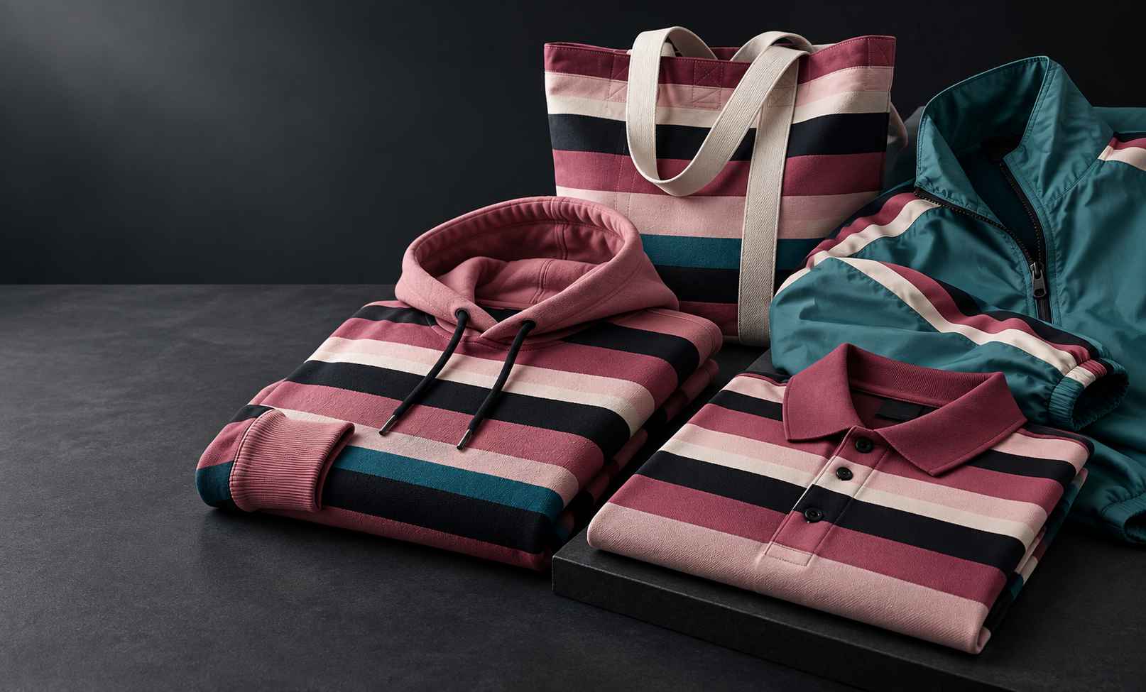 Hoodie, tişört, polo, yelek ve ceket ürün konseptleri